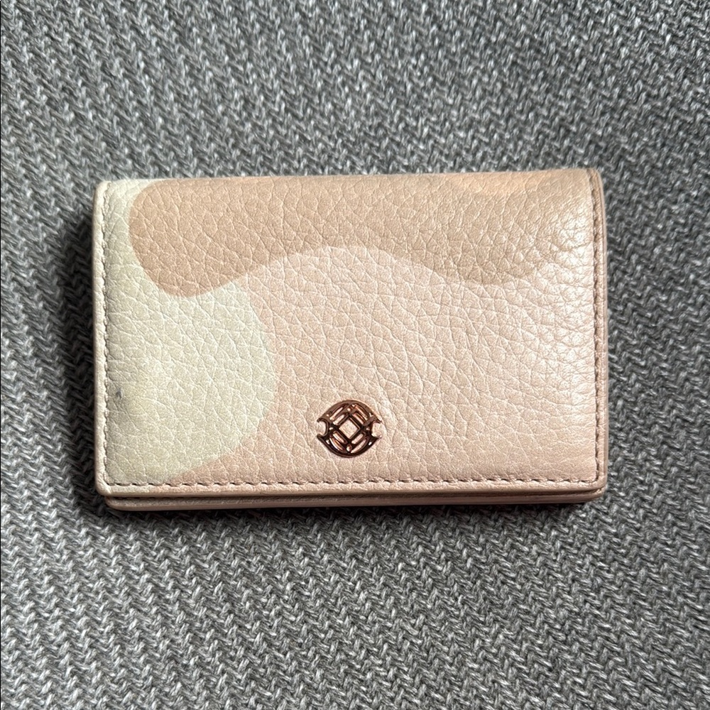 Dagne Dover Pink and Cream Leather Card Holder